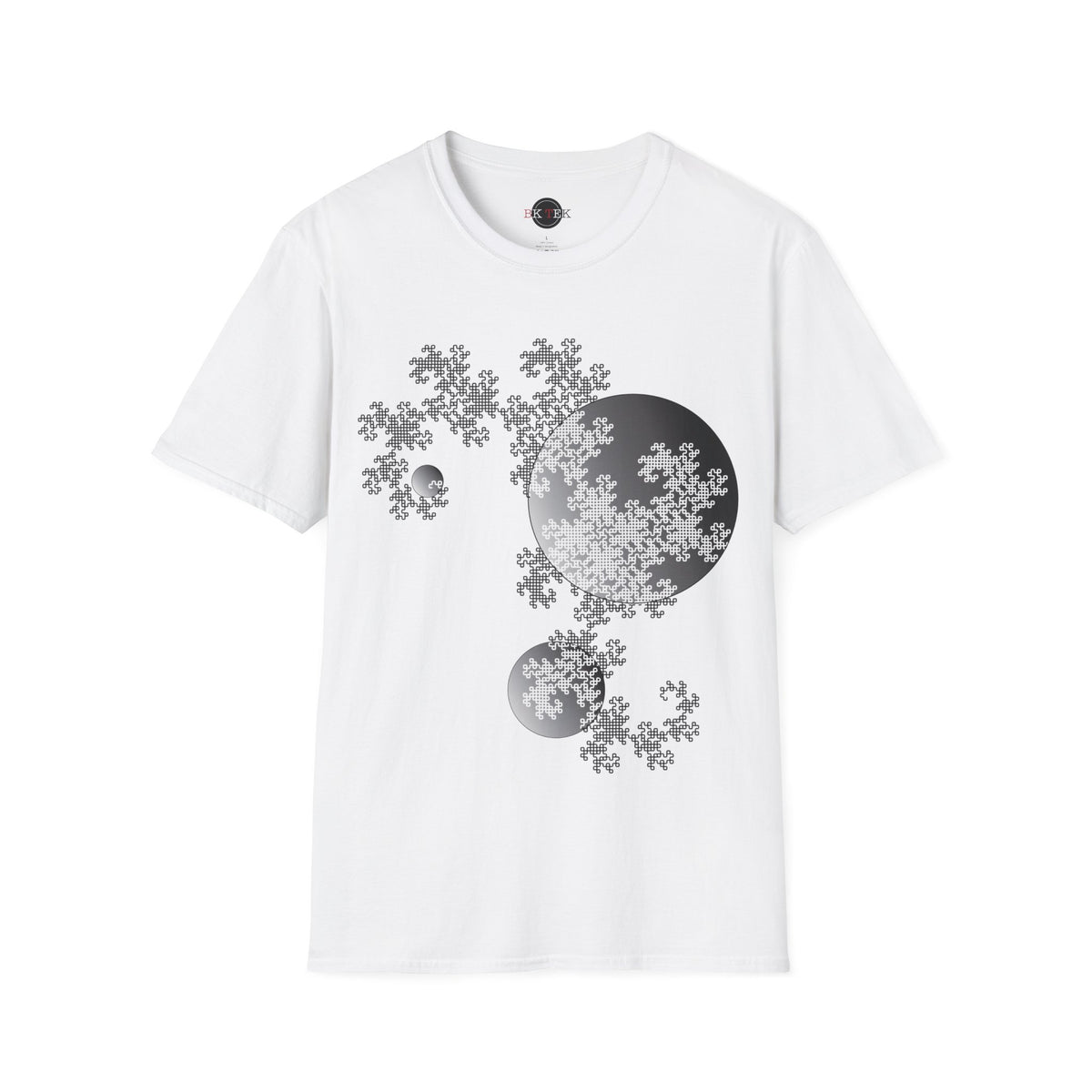Dragon Curve Fractal Shirt in White