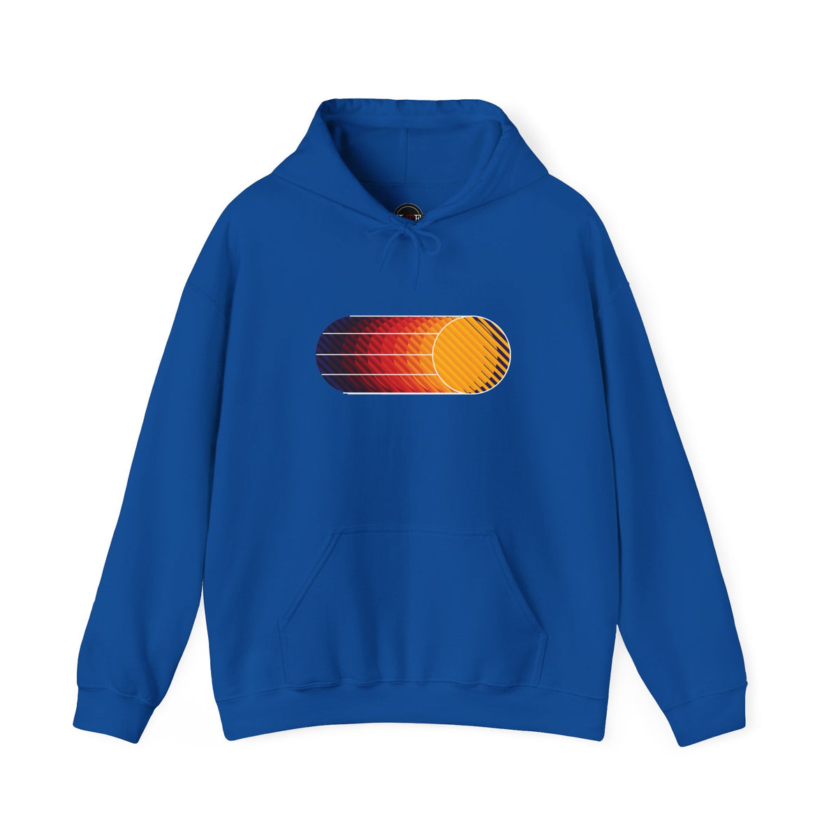 Royal Retro Sunset graphic pullover hoodie