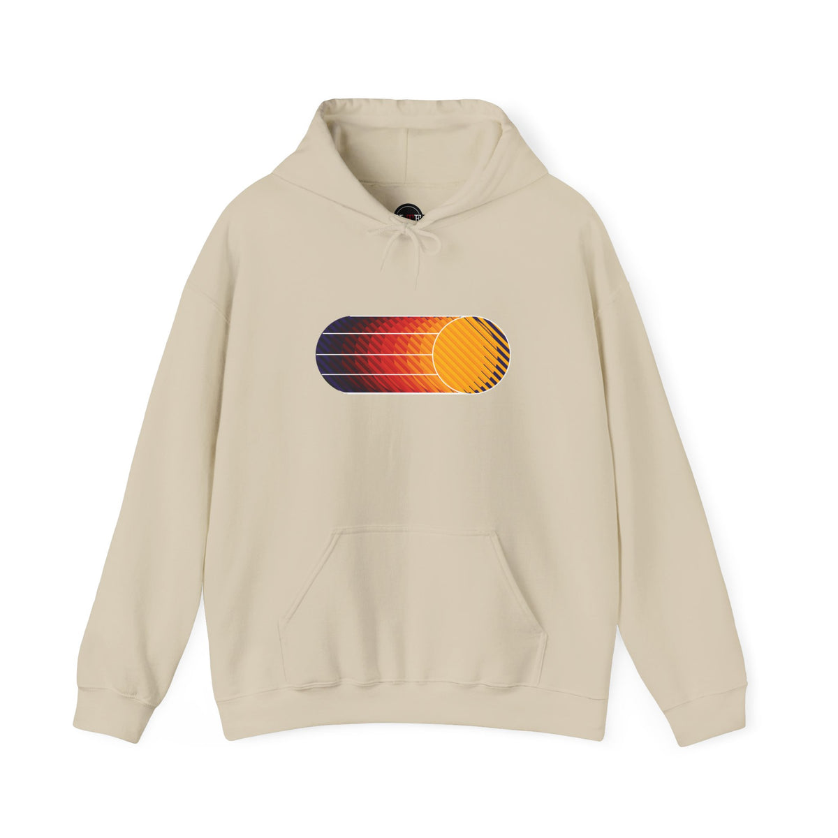 Sand Retro Sunset graphic pullover hoodie