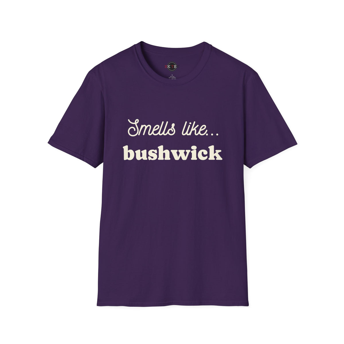 Purple Smells Like Bushwick graphic T-shirt