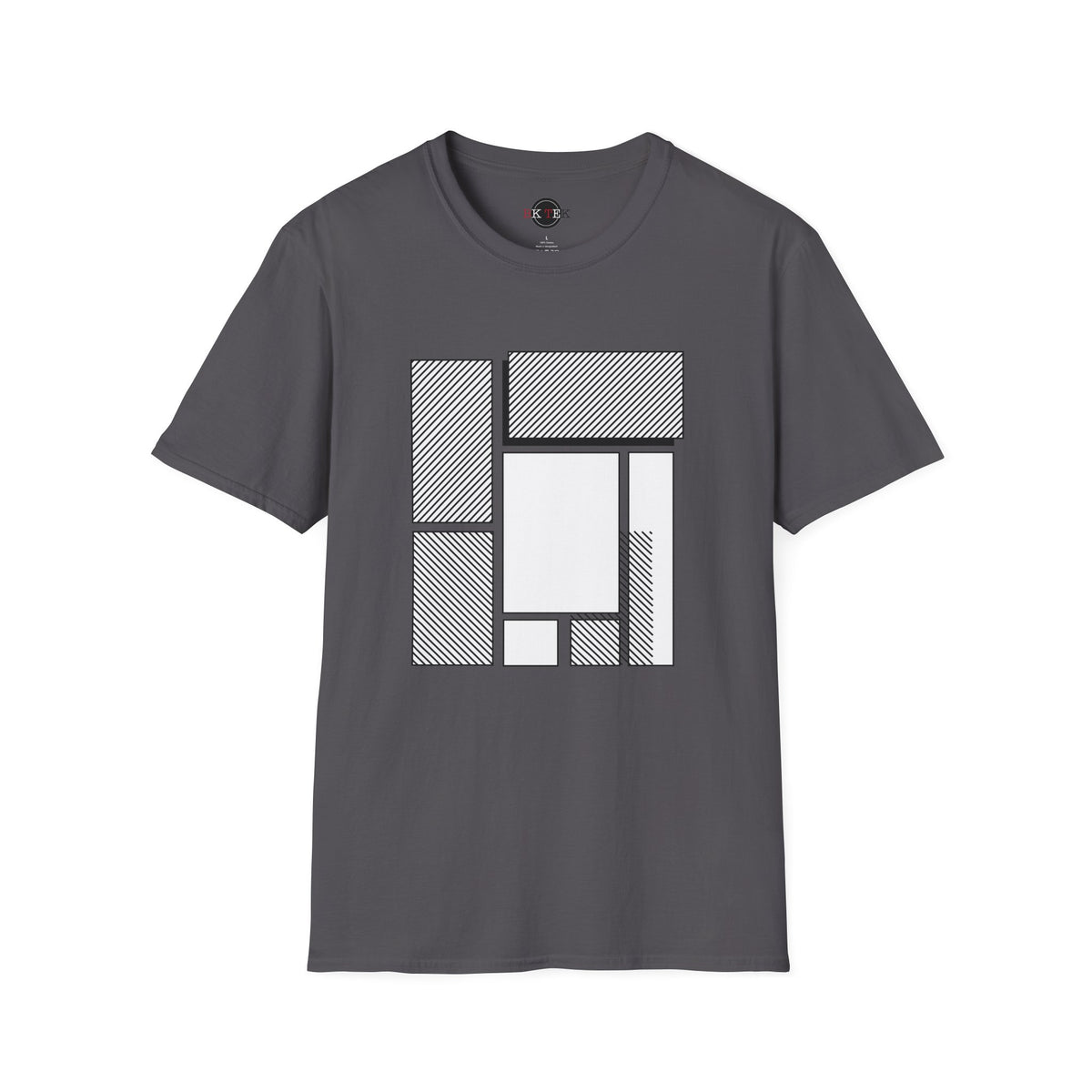 Minimalist Abstract Geometric Shirt in Charcoal