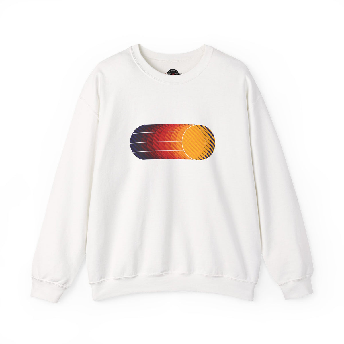 Retro Sunset Graphic Crewneck Sweatshirt in White