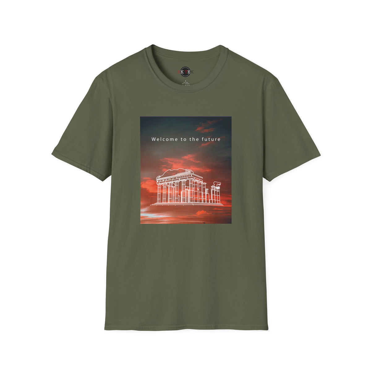 Vaporwave Roman Ruins Shirt in Military Green
