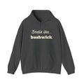 Dark Heather Smells Like Bushwick graphic pullover hoodie