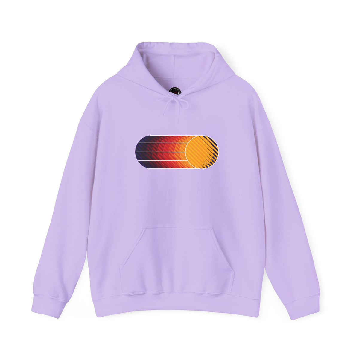 Orchid Retro Sunset graphic pullover hoodie