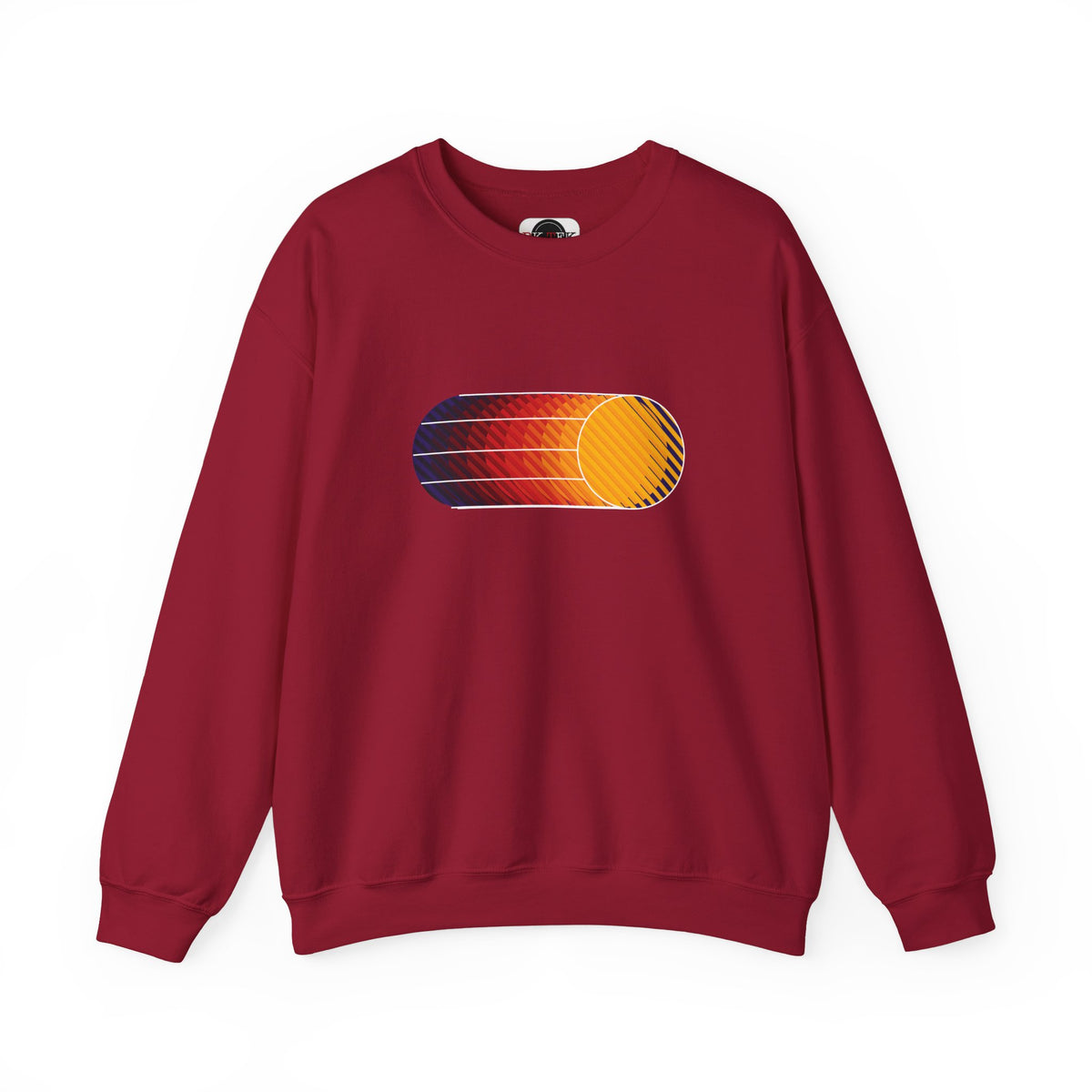 Cardinal Red Retro Sunset graphic crewneck sweatshirt