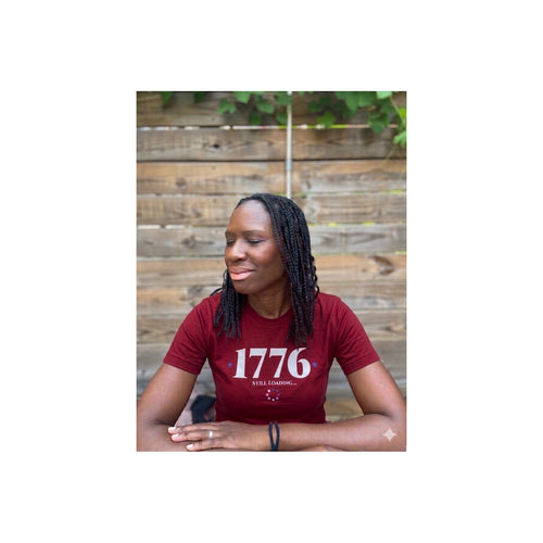 Cardinal Red 1776 Loading shirt shown in a relaxed customer-style setting