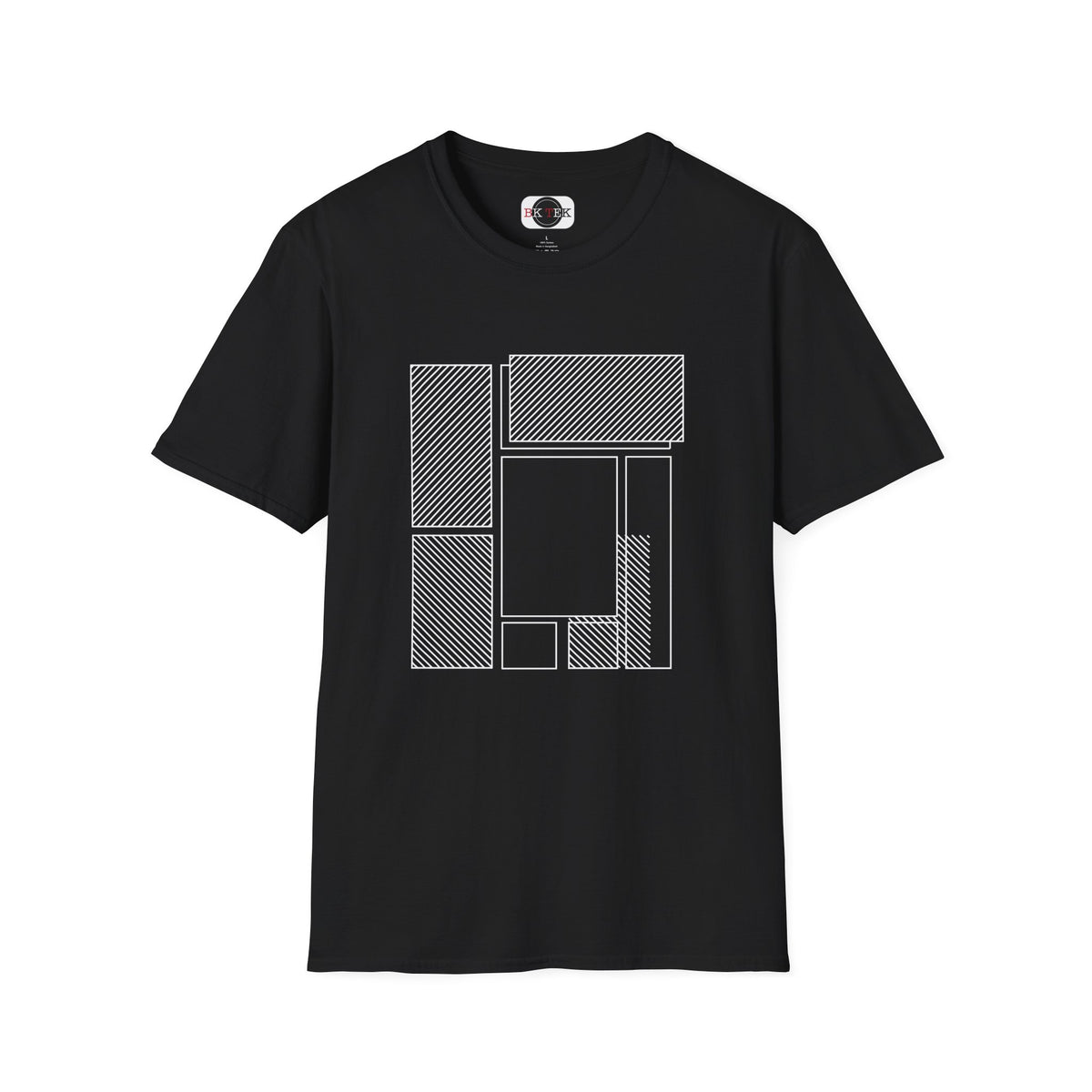 Minimalist Abstract Geometric Shirt in Black