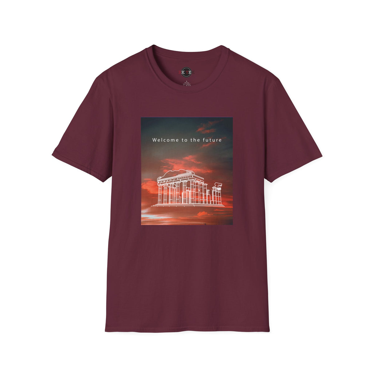 Vaporwave Roman Ruins Shirt in Maroon