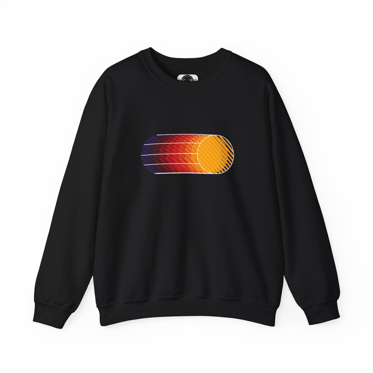 Black Retro Sunset graphic crewneck sweatshirt
