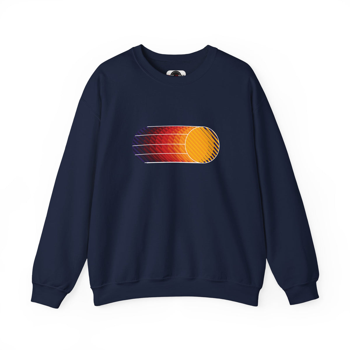 Navy Retro Sunset graphic crewneck sweatshirt