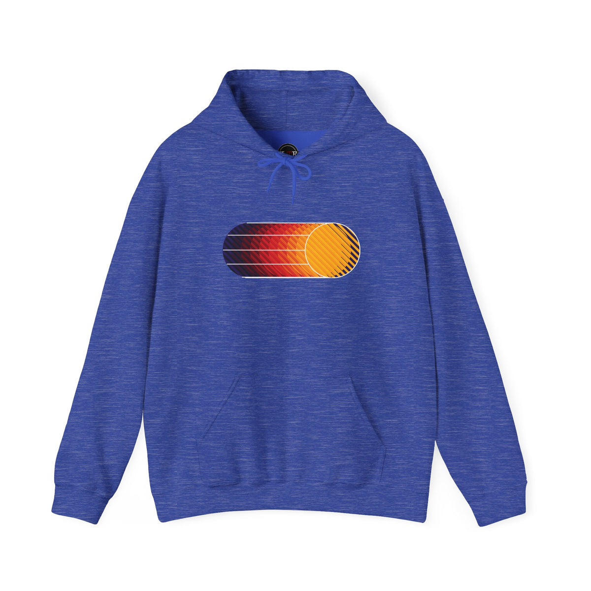Heather Sport Royal Retro Sunset graphic pullover hoodie