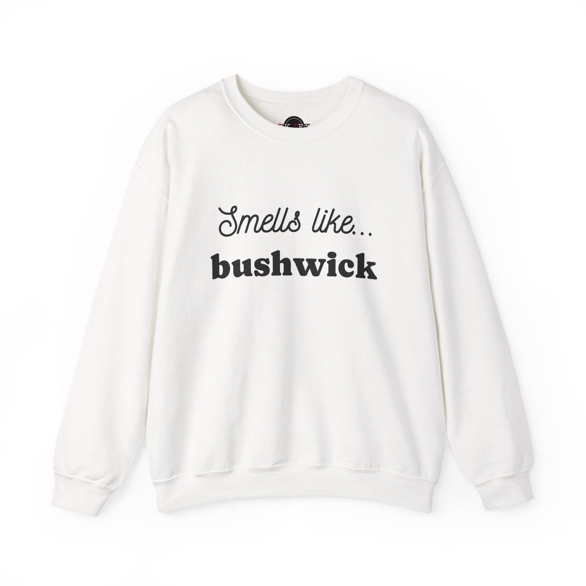 White Smells Like Bushwick graphic crewneck sweatshirt