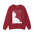 Mandelbrot Fractal Sweatshirt in Antique Cherry Red