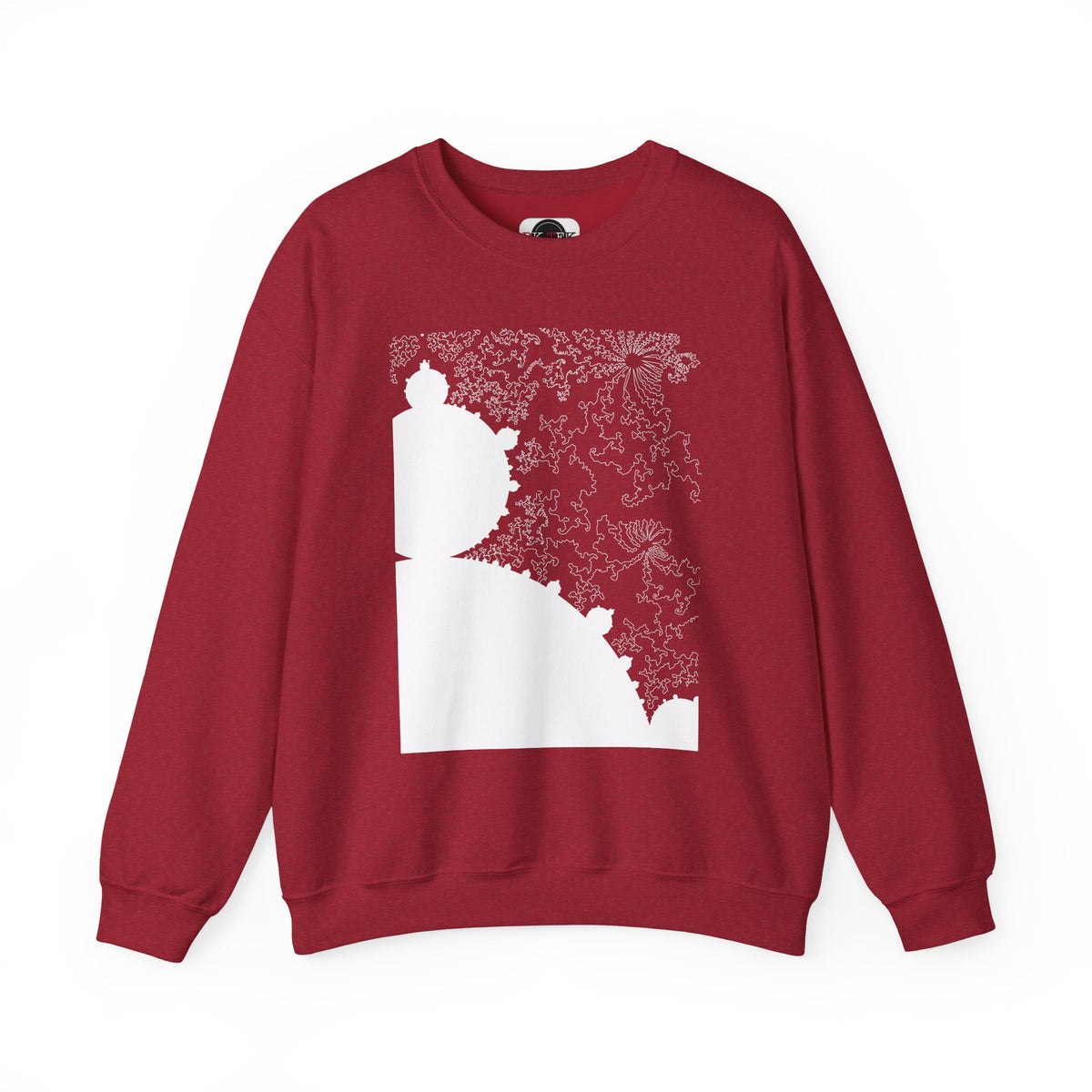Mandelbrot Fractal Sweatshirt in Antique Cherry Red