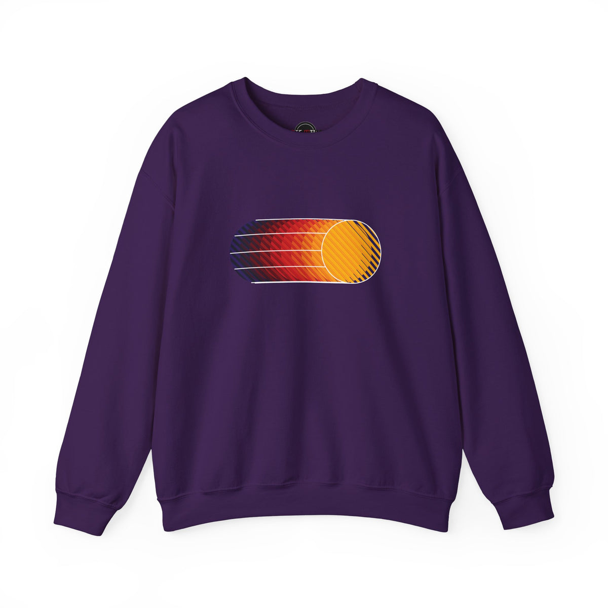 Purple Retro Sunset graphic crewneck sweatshirt