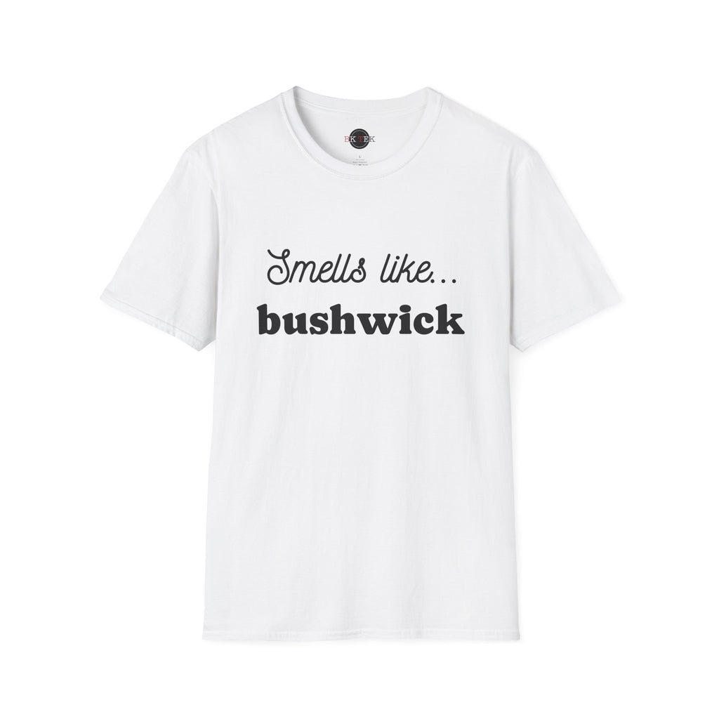 White Smells Like Bushwick graphic T-shirt