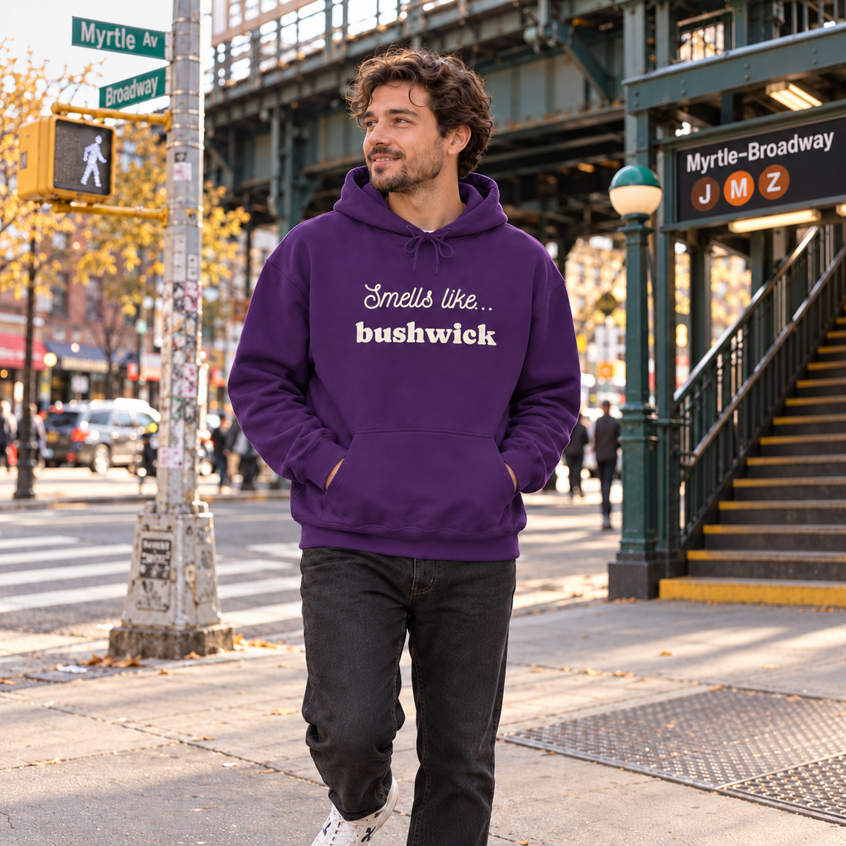 Smells Like Bushwick Hoodie | Brooklyn Graphic Sweatshirt