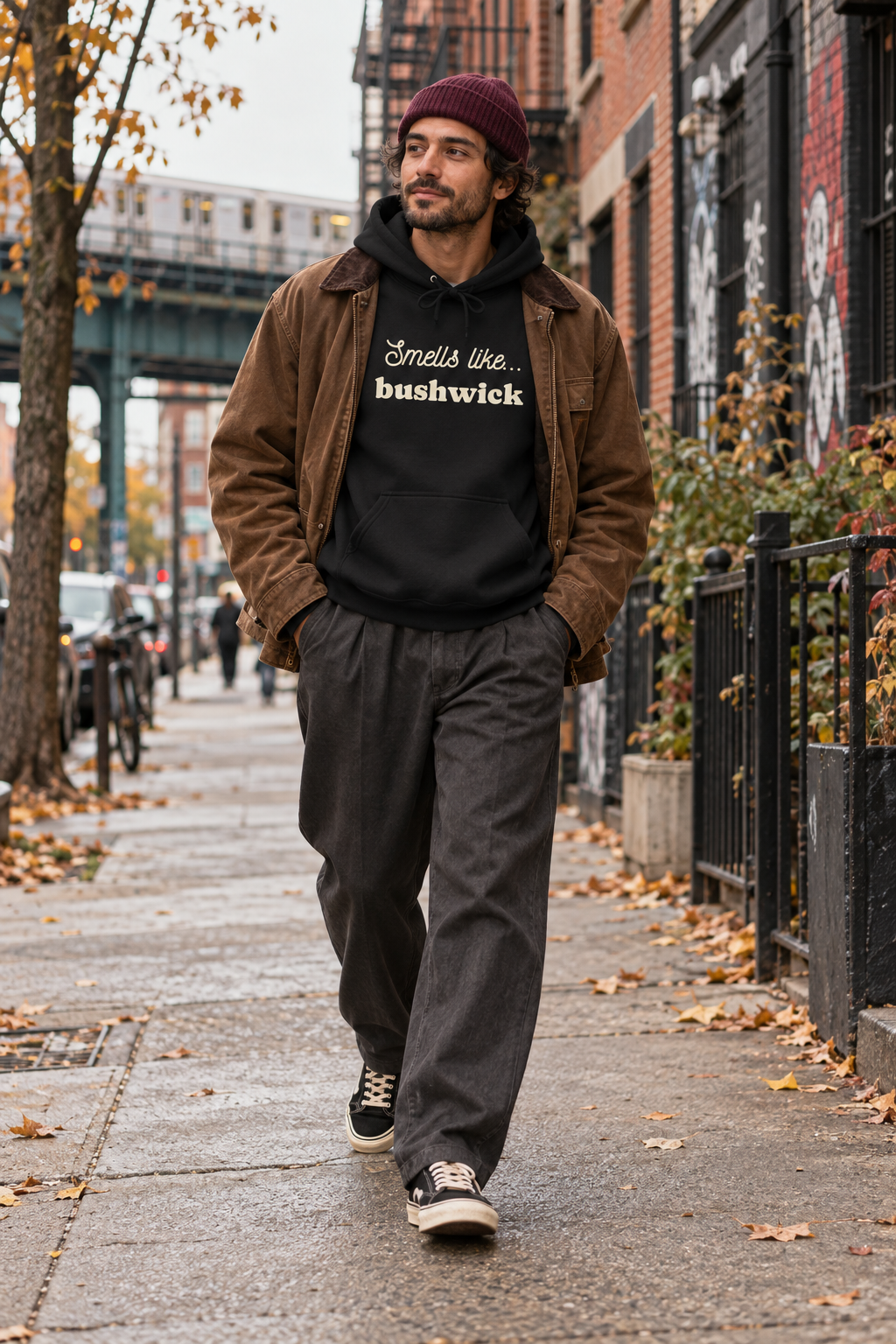 Smells Like Bushwick Hoodie | Brooklyn Graphic Sweatshirt