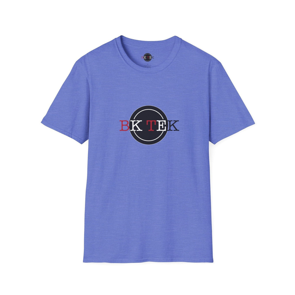 Heather Royal BkTek graphic shirt on a clean white background