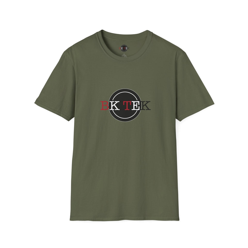 Military Green BkTek graphic shirt on a clean white background