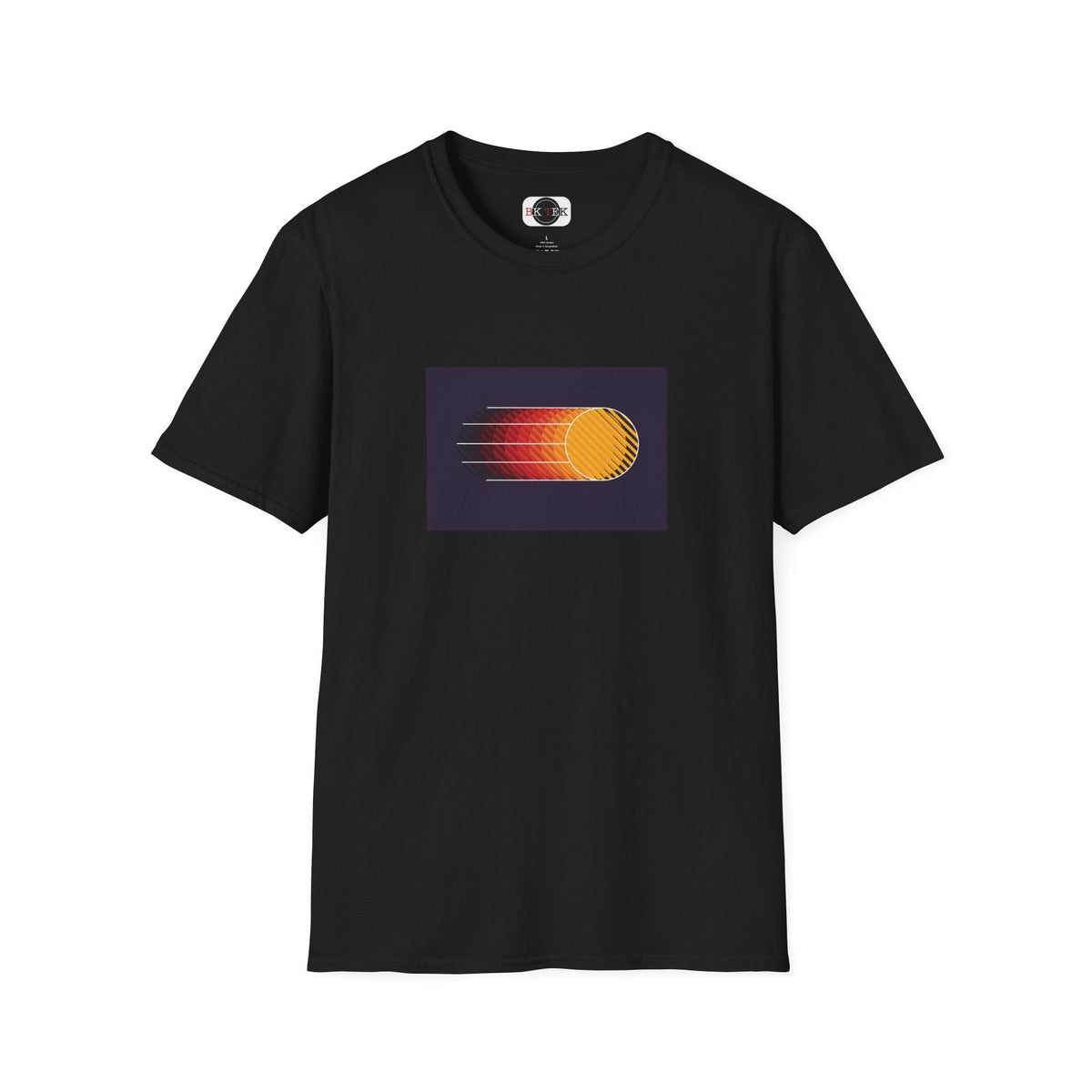 Dynamic Abstract geometric graphic T-shirt in Black