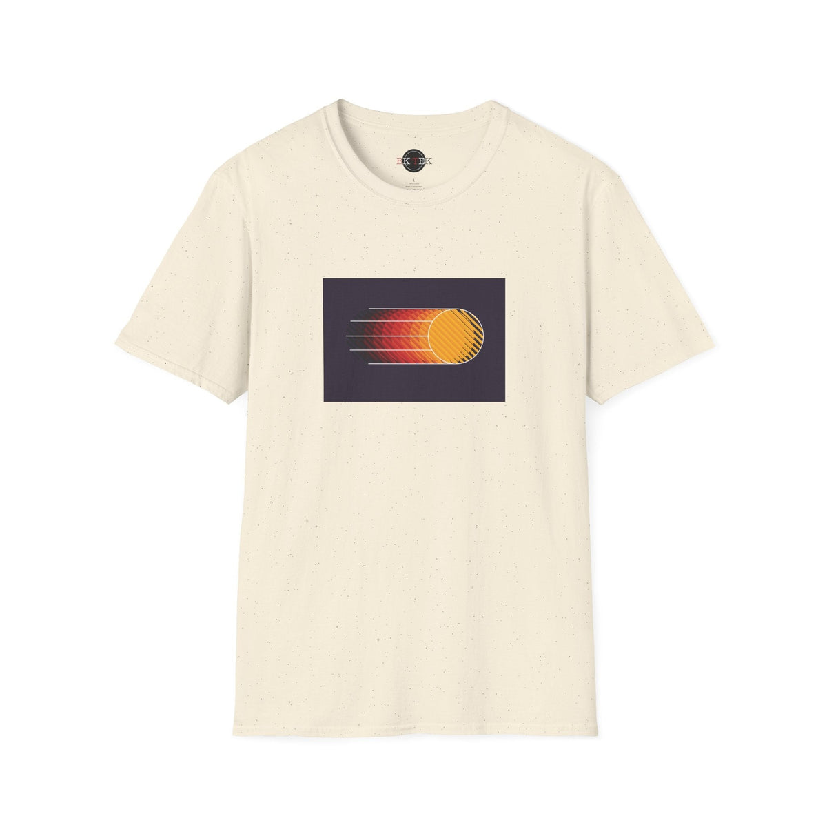 Dynamic Abstract geometric graphic T-shirt in Natural