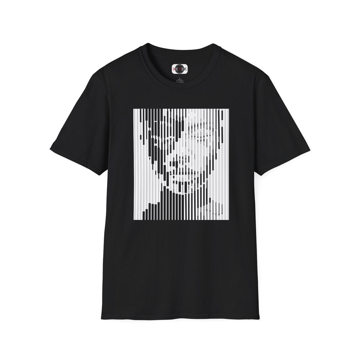 Face Paint abstract portrait graphic T-shirt in Black