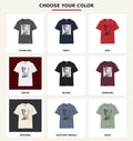 Face Paint T-shirt color guide showing Charcoal, Navy, Red, White, Black, Maroon, Natural, Heather Indigo and Sage