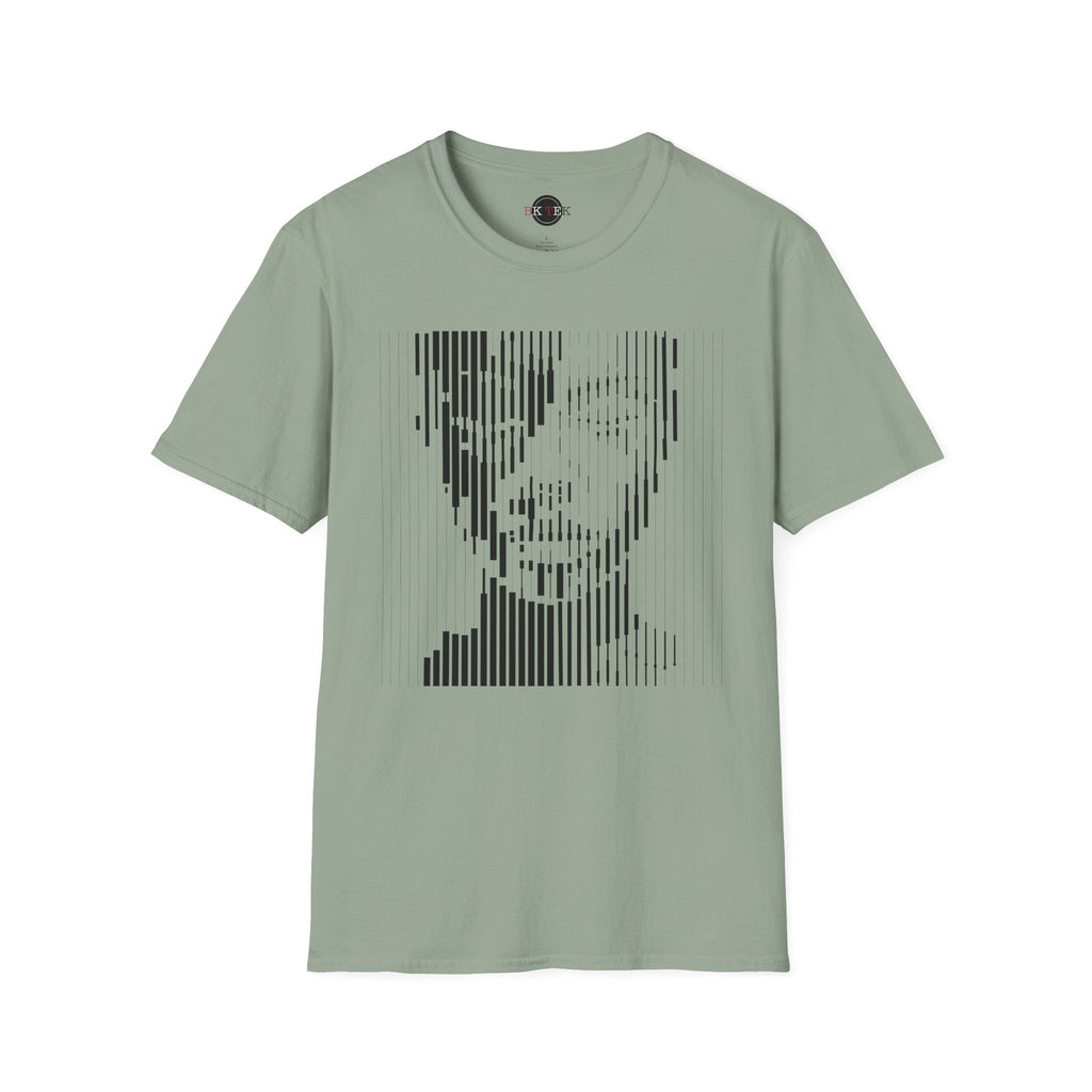 Face Paint abstract portrait graphic T-shirt in Sage