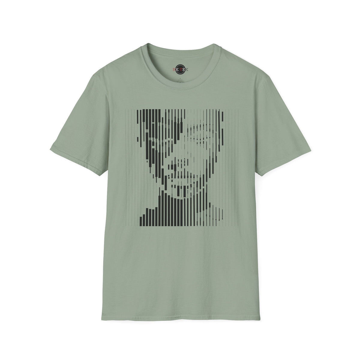 Face Paint abstract portrait graphic T-shirt in Sage