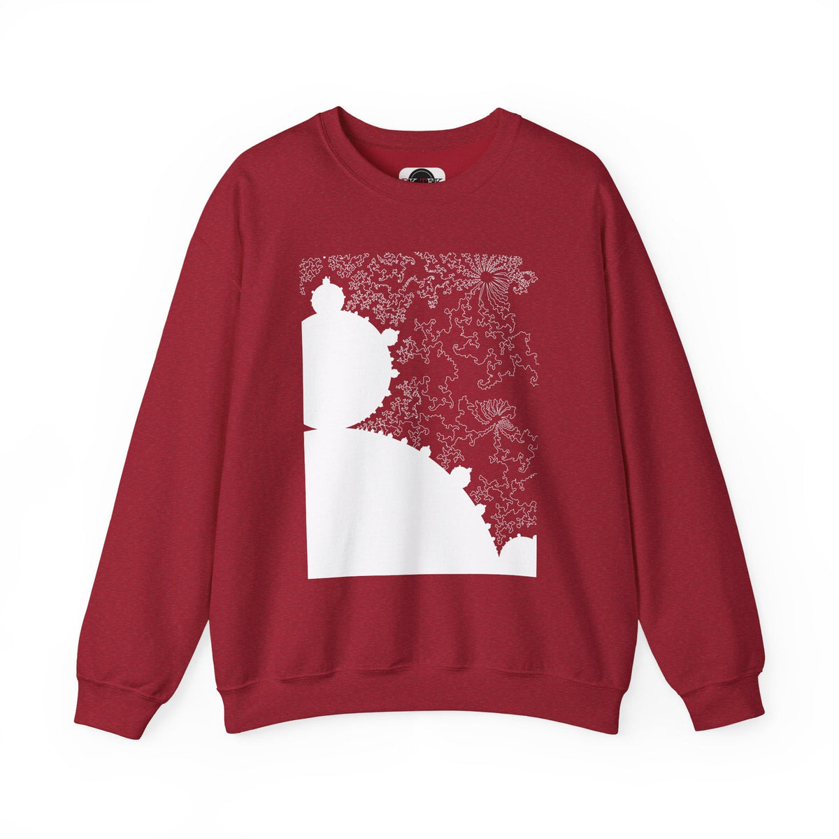 Antique Cherry Red Mandelbrot fractal crewneck sweatshirt