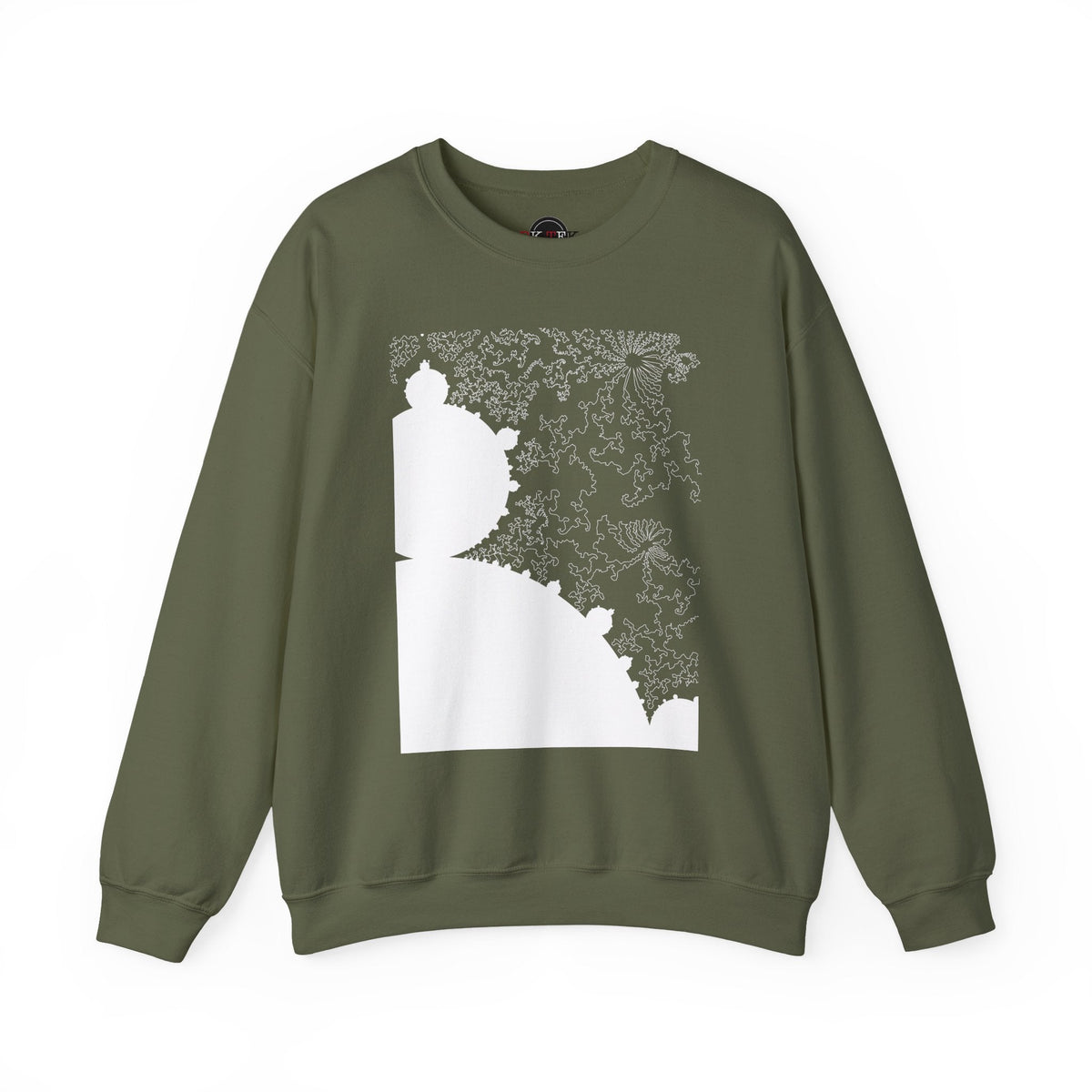 Military Green Mandelbrot fractal crewneck sweatshirt