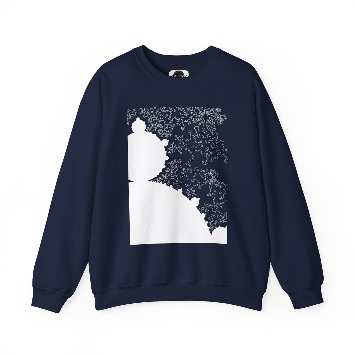 Navy Mandelbrot fractal crewneck sweatshirt