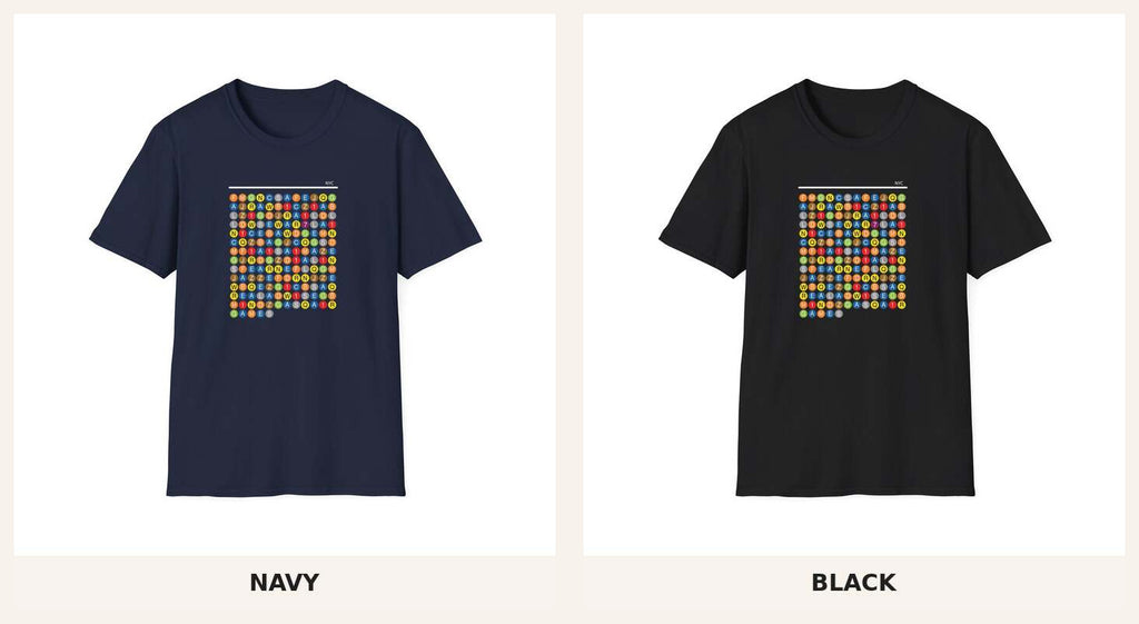 NYC Puzzle T-shirt available in Navy and Black