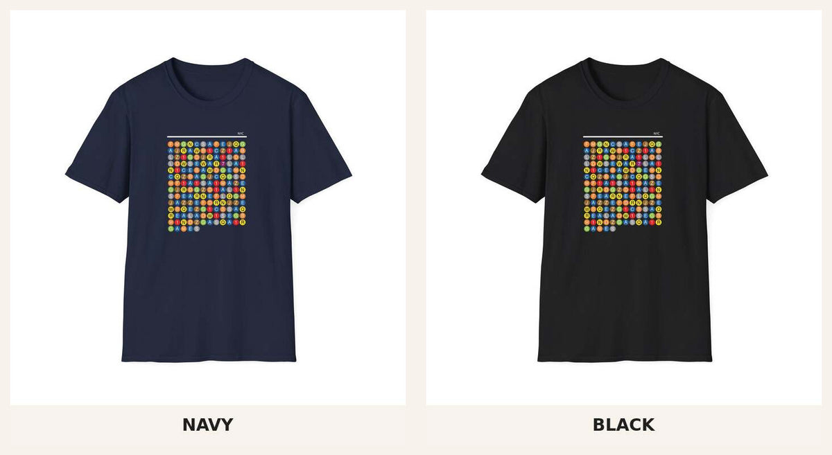 NYC Puzzle T-shirt available in Navy and Black