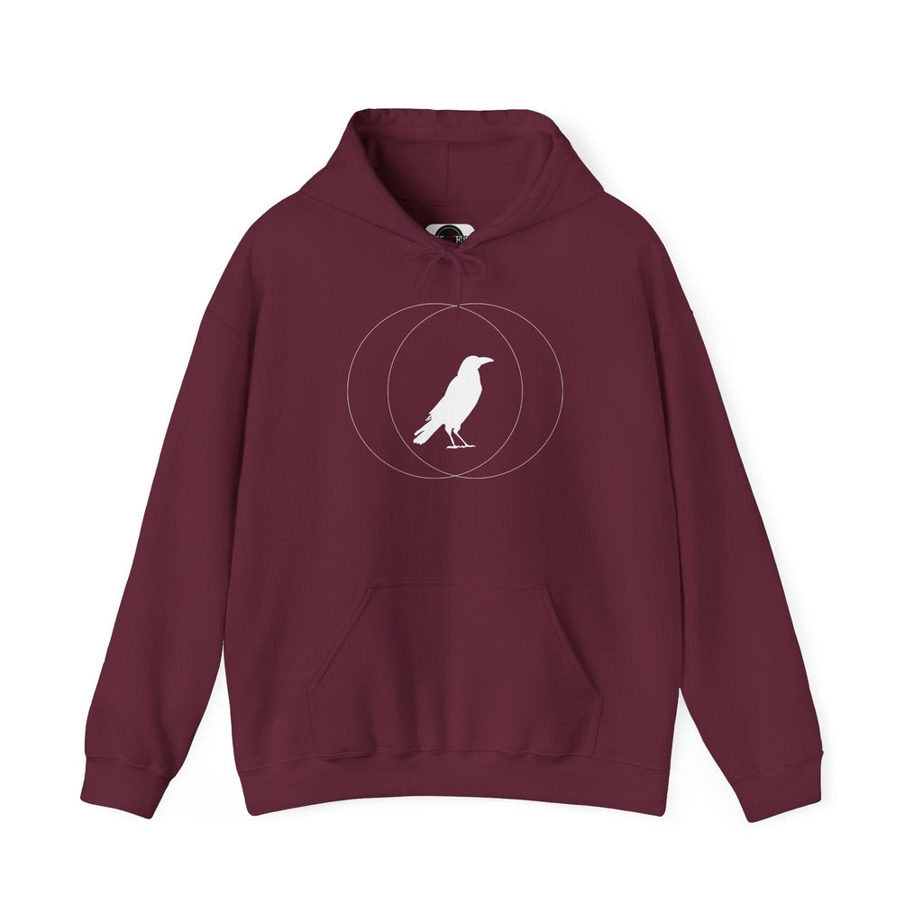 Maroon Wise Crow hoodie on a clean white background