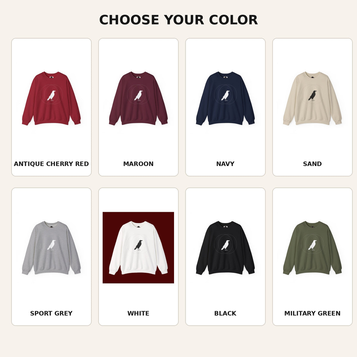 Wise Crow sweatshirt available color overview
